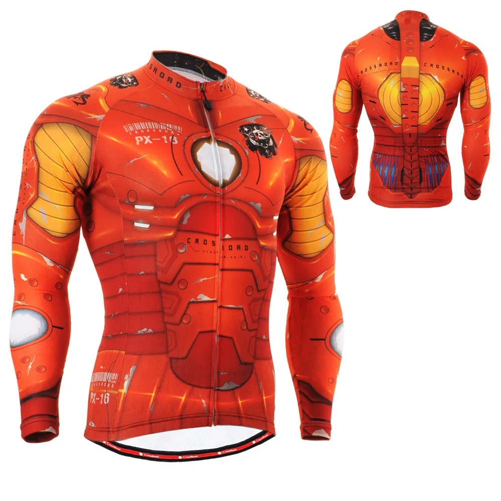 Men`s Technical Graphic Long Sleeve Cycling Jersey W/ Useful 3 Rear-pockets 4 Seasons MTB Road Bike Bicycle Tops Shirts | Спорт и