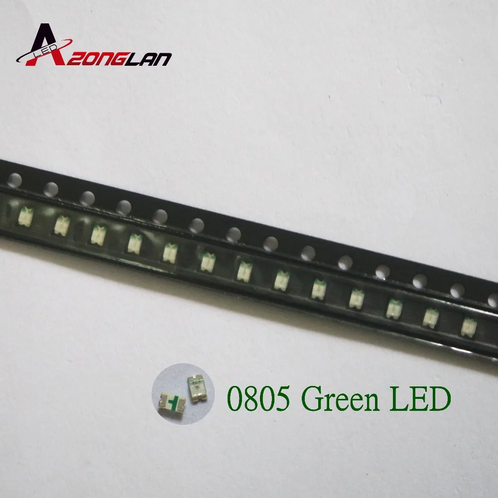 500 шт Бесплатная доставка зеленый 0805 SMD светодиодные диоды чистый изумруд 520-530nm 3