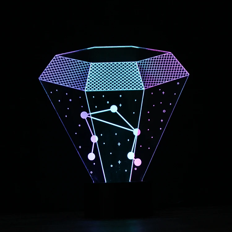 Светильник Luminaria Twelve Constellation Libra 3D Vision ночник настольная лампа 7 цветов яркие