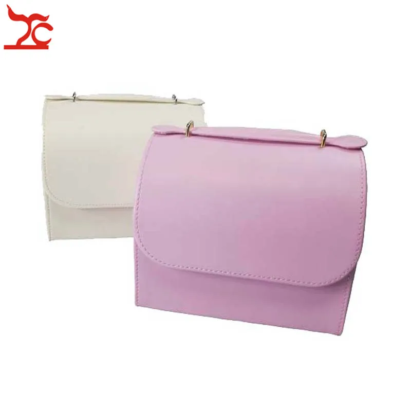 

New Cute Mini Pink Jewelry Packaging Display Armoire Box Luxury PU Ring Earring Jewelry Organizer Carrying Case Wedding Gift Bag
