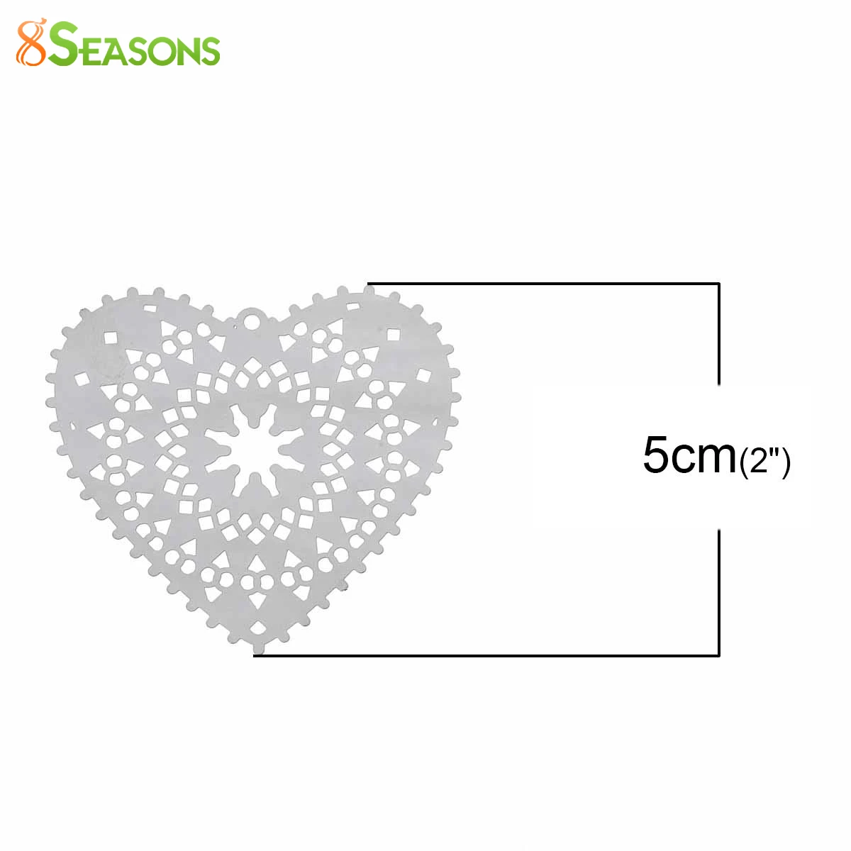 8 сезонов 304 Филигранное тиснение из нержавеющей стали подвески в виде сердца