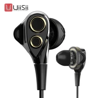 uiisii ba t8 dt200 dual dynamaic drive earphone hifi super bass in ear earphones with microphone volume noise cancelling callmic