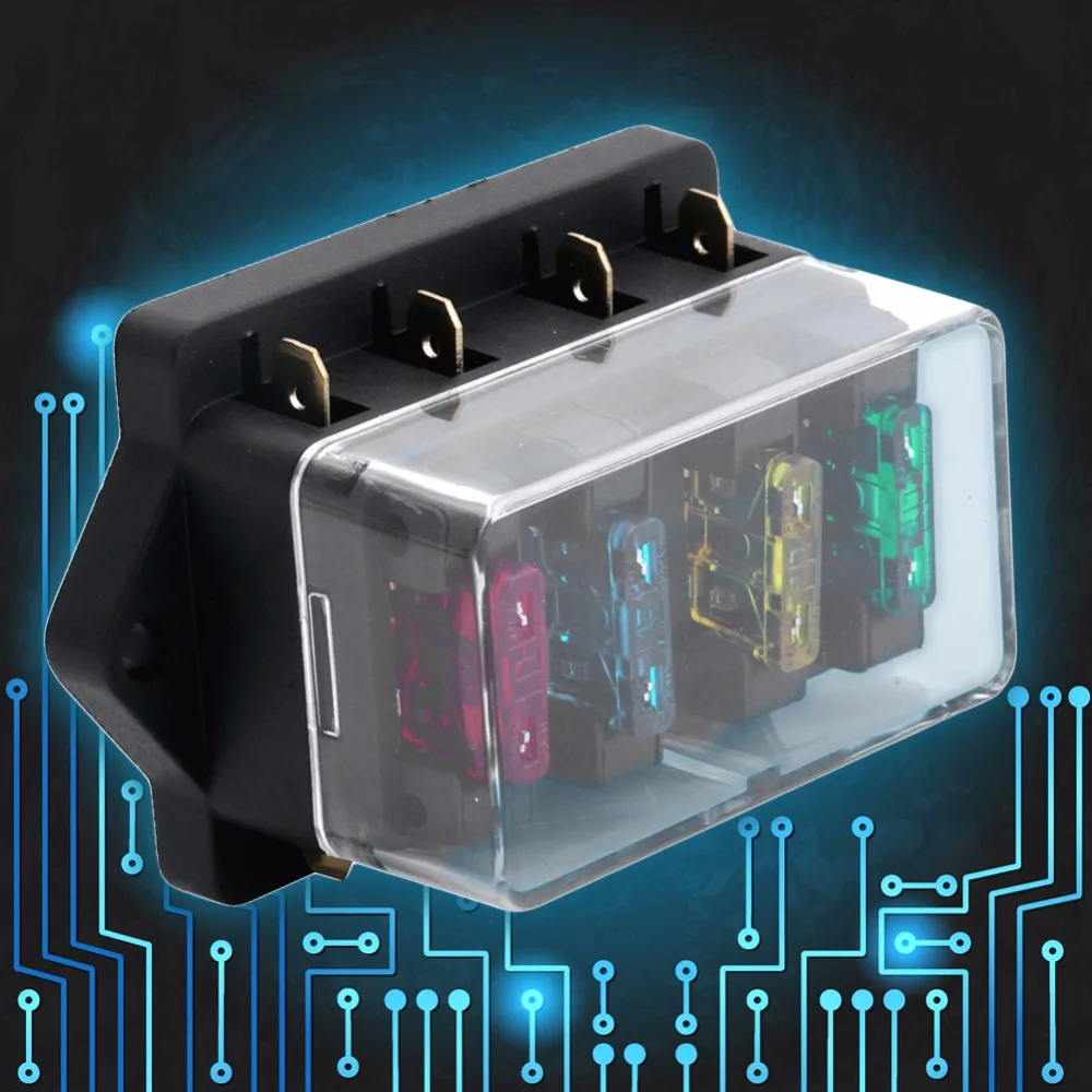 12V/24V 4 Way автомобильный Грузовик Авто лезвие предохранитель коробка держатель