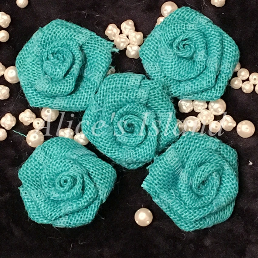 20 шт./лот деревенский Открытый Винтажный Свадебный декор синие мешковины цветы