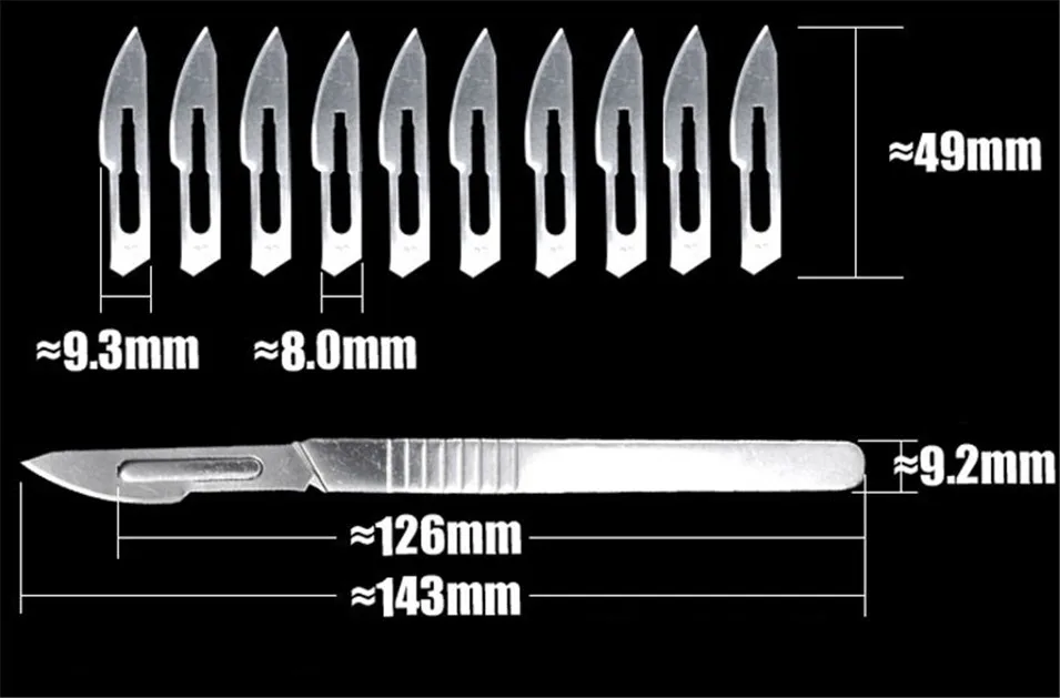 

20pcs blade+23# 11# Knife Handle Wood Carving Tools Fruit Food Craft Engraving Knife Carbon Steel DIY Cutting Tool PCB Repair