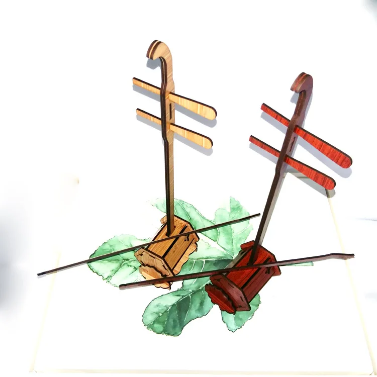 3D Деревянный Китайский инструмент Пазлы китайский Erhu DIY модель сборки щипковые
