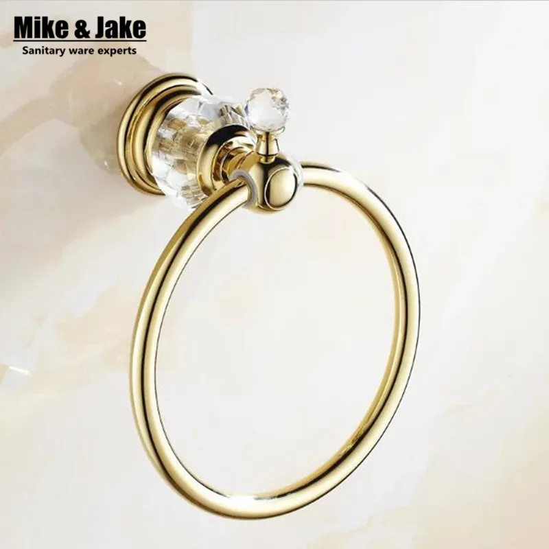 

Золотое кольцо-держатель для полотенец в ванную комнату, кольцо-держатель для полотенец с кристаллами, аксессуары для полотенец в ванную ко...