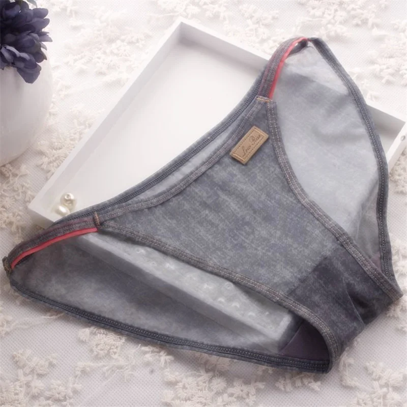 2019 Сексуальная Имитация ковбоя прозрачное женское нижнее белье трусики пряжа