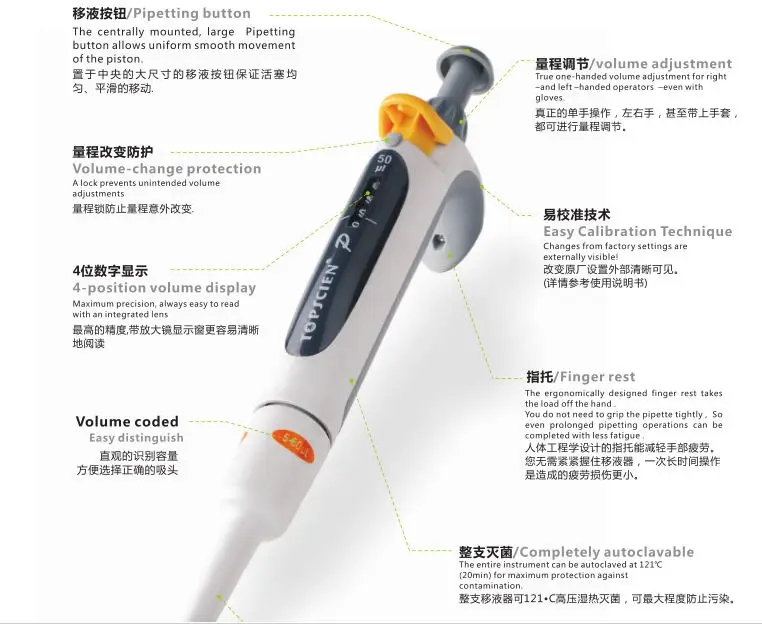 Переносная пипетка одноканальная Регулируемая микро фотопипетка купить 1