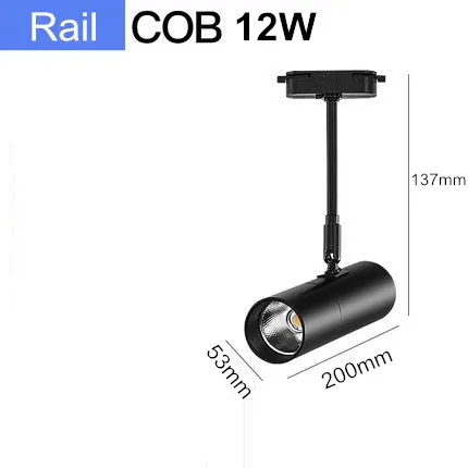 12W rail Современные светодиодные потолочные лампы на 360 градусов вращающийся COB фоновый Точечный светильник фойе рельсовая лампа Потолочные светильники Светильник ing - Цвет корпуса: 12W rail