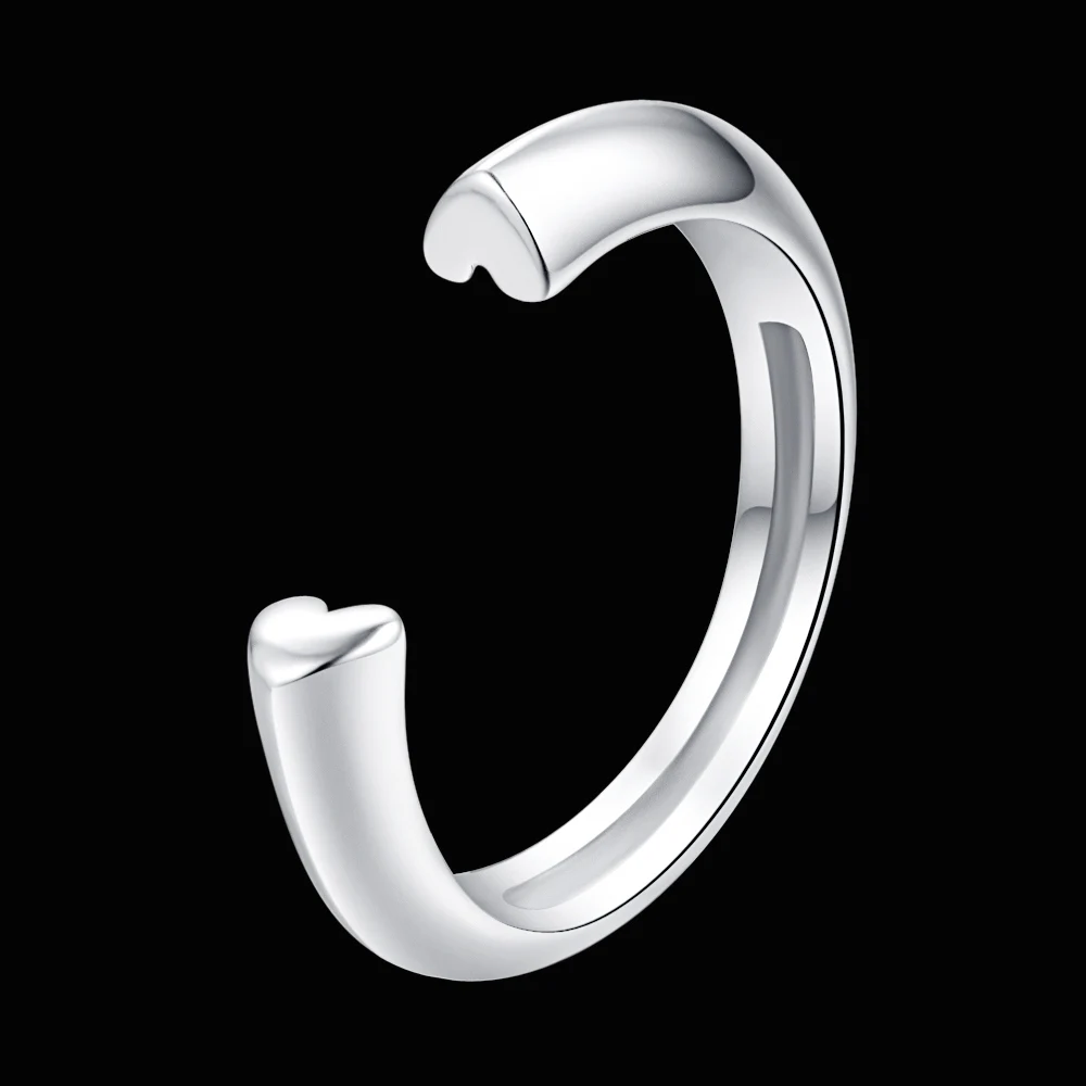 Простые модные регулируемые ювелирные изделия 925 посеребренное кольцо для