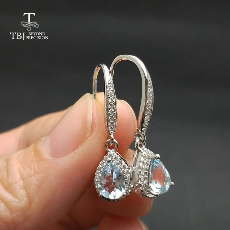 Женские серьги-капельки TBJ украшения из серебра 100% пробы с натуральными