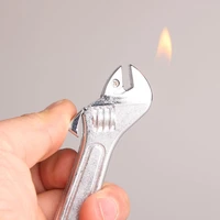 fun spanner wrench shape stainless steel lighter refillable gas cigarette lighter no gas