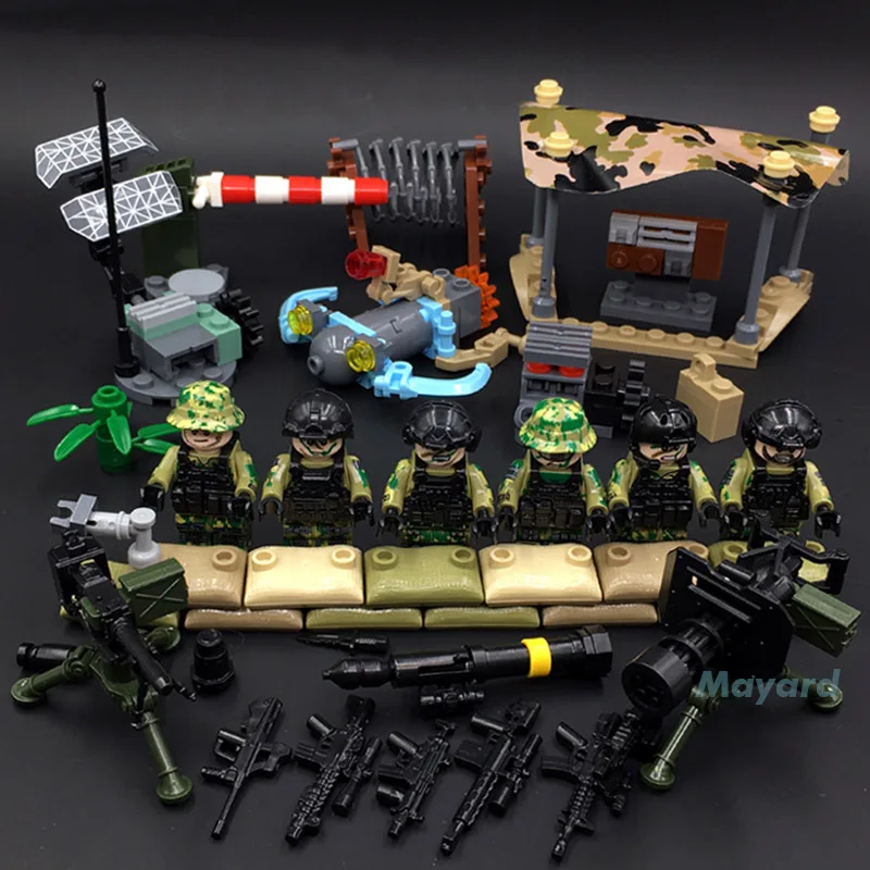 Military Building Blocks Set German Soviet Army WW2 Soldier Weapon Special Force CS SWAT Team Guns Toy Figures Accesories Bricks