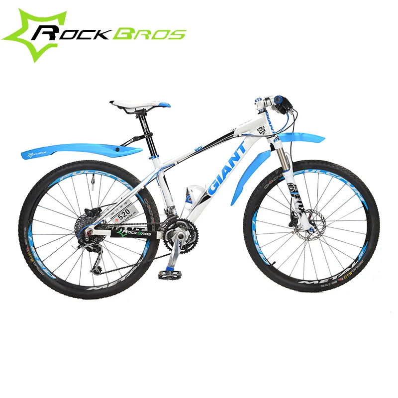

ROCKBROS LED Light Plastic Bike Fender Flectional Mountain Cycling Front Rear LED Mudguard Set Bicycle Durable Fenders With