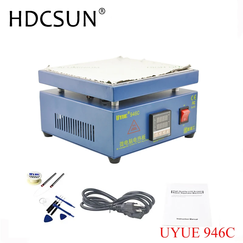 UYUE 110/220 в 800 Вт 946C 200x200 мм электронная нагревательная станция с горячей пластиной
