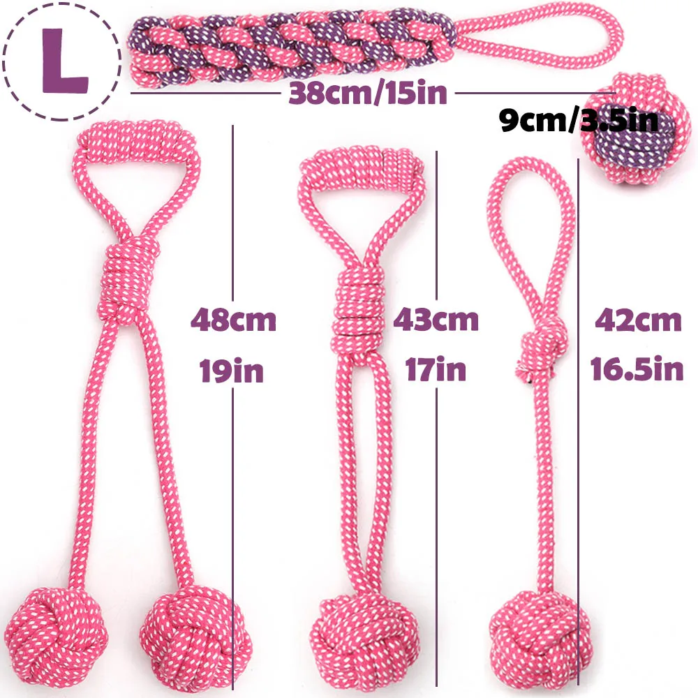 Pink-5 PCS-L Игрушка для собаки в форме пакет для малых и средних собак домашних животных жевать игрушка для больших собак интерактивная игрушка для собак веревка мяч для обучение, игры игрушки для домашних животных - Цвет: Pink-5 PCS-L