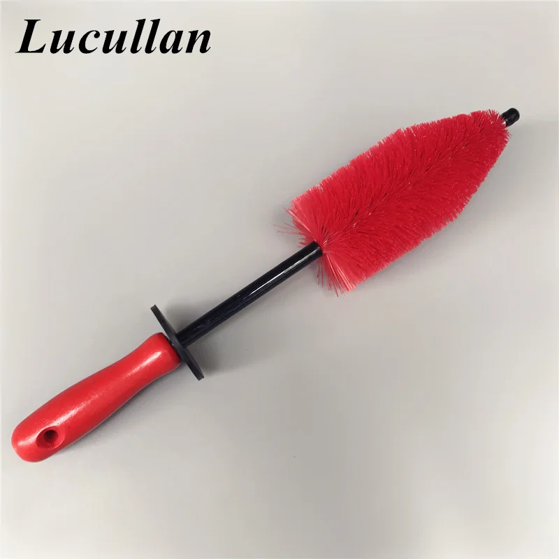 1 Small 36CM Red Lucullan пламя красная ракета детализация щетка супер сильные мягкие волосы не царапаются автомобильные колеса шины обода хромированные спицы щетка для чистки - Цвет: 1 Small 36CM Red