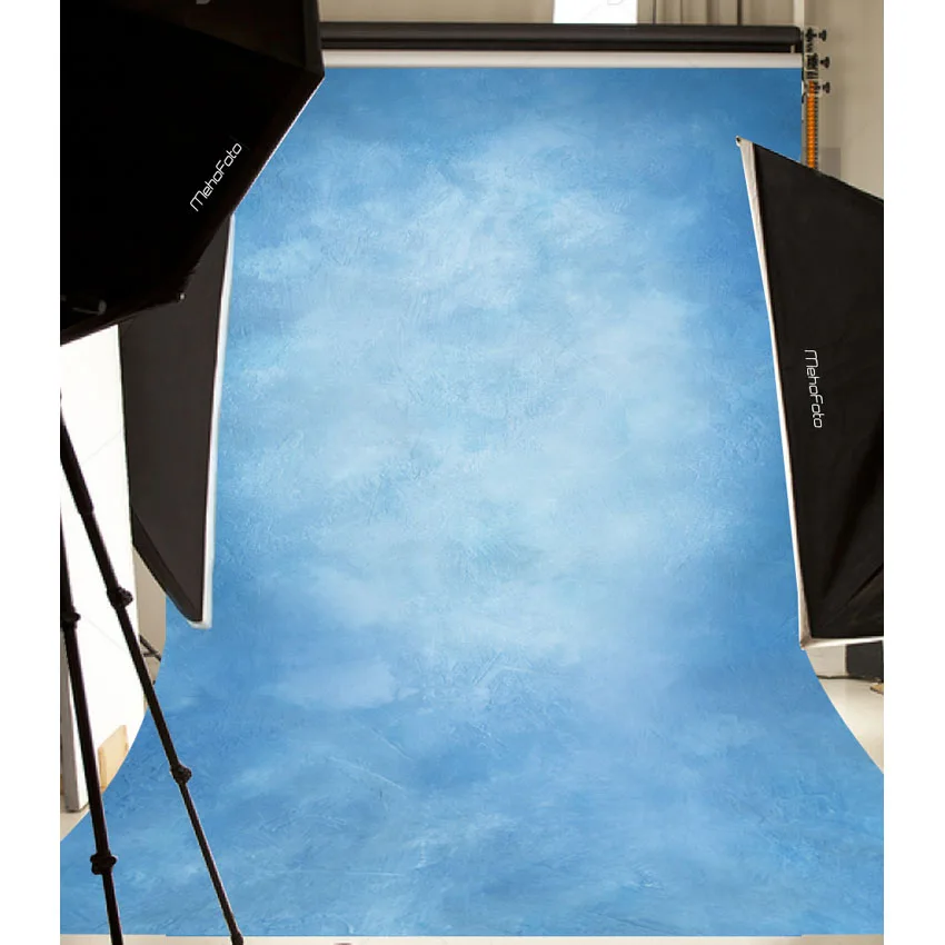 Тонкий виниловый тканевый фон для фотосъемки 5 х7 футов синий чистый цвет