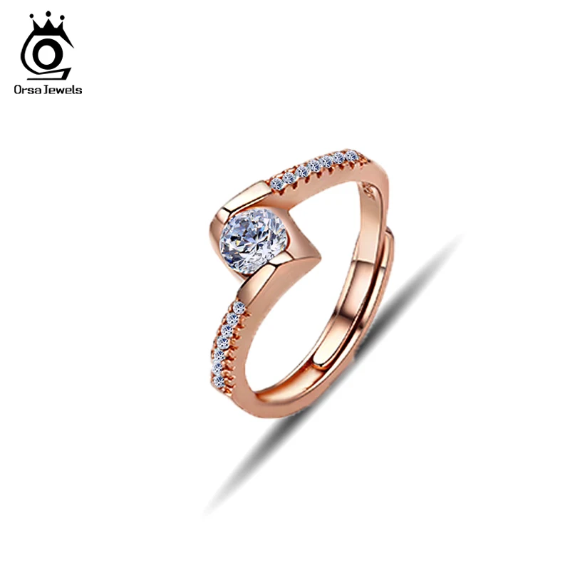 ORSA JEWELS большая рекламная акция женское регулируемое кольцо бабочка& жемчуг и блестящие AAA CZ модные вечерние ювелирные изделия PSR08-29