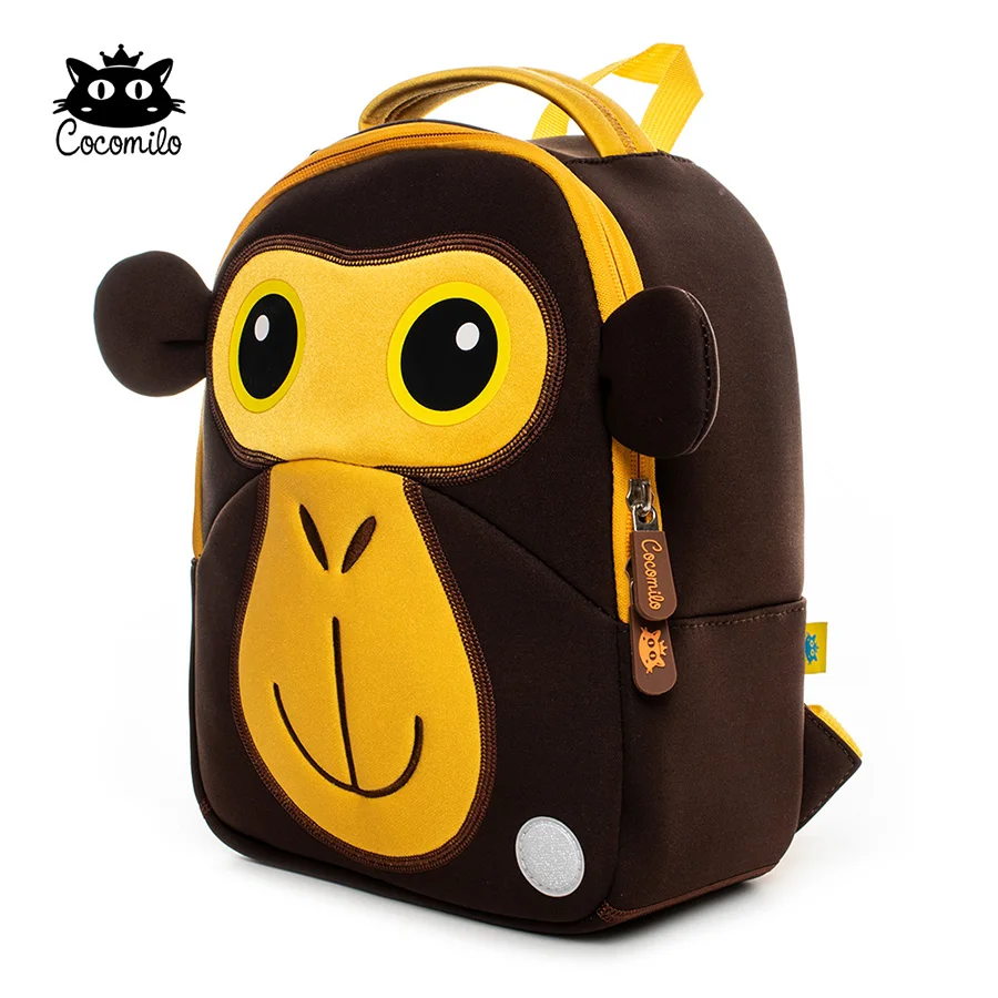 Cocomilo Waterproof Kids 3D Cute Monkey Cartoon Toddler Backpack Forest King Animals Pre School Baby Bags for 3-6 Years Old