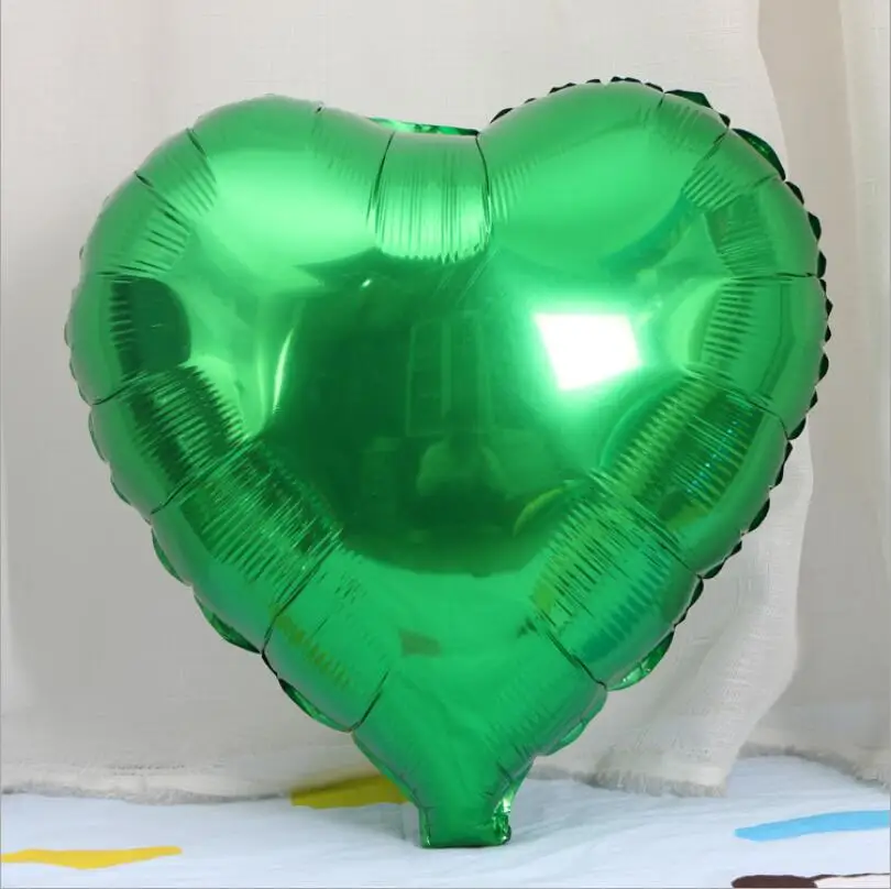 green heart 5 шт. 18 дюймов розовое золото красный Вышивка «звёздочки» или «бриллианты» Фольга воздушные шары, валентинки Свадебные украшения воздушный шар с гелием для мальчиков и девочек, День рождения расходные материалы - Цвет: green heart