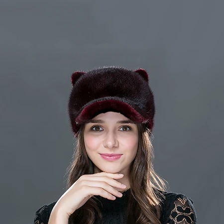 color6 Шапки из цельного меха норки LTGFUR, Брендовая женская шапка, модные теплые стильные высококачественные вязаные шапочки, меховые шапки для женщин, WZD-05 - Цвет: color6