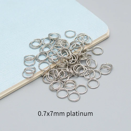 0.7x7mm platinum 200 шт./лот 7/8/10 мм соединительные кольца двойные петли цвета: золотистый, серебристый Цвет Разделение кольца Разъемы для расходных материалов для изготовления ювелирных изделий DiY - Цвет: 0.7x7mm platinum