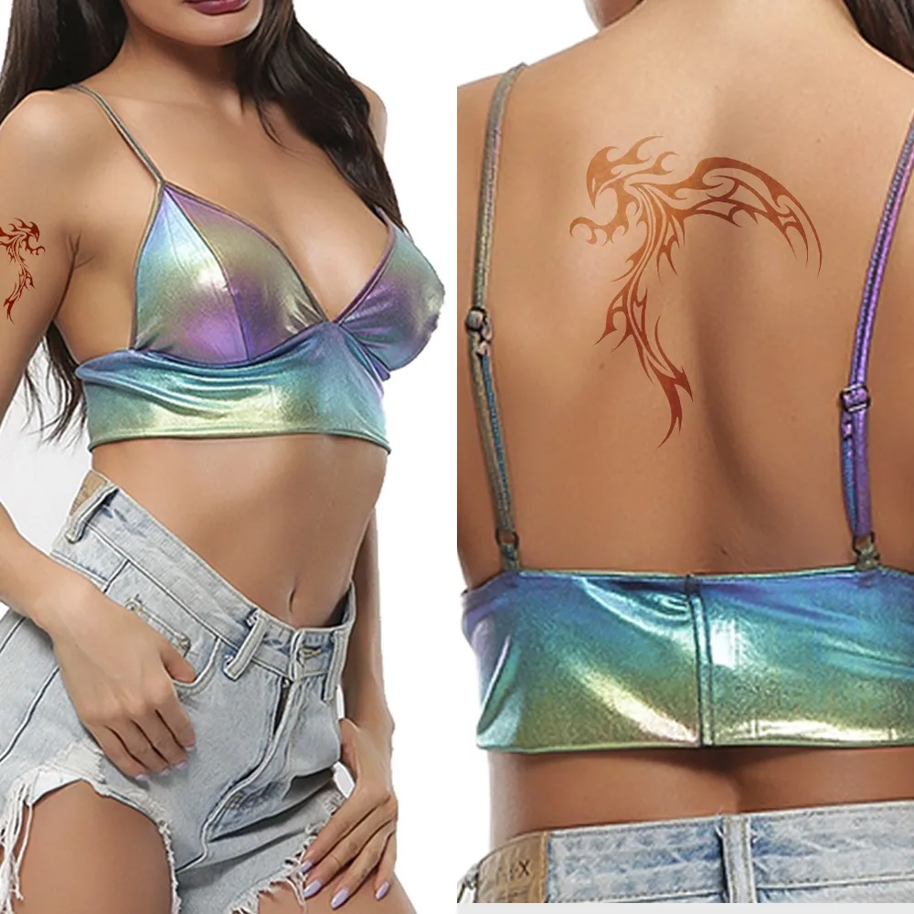 Sexy Fluorescent Reflective Party Club Outfits Wire-Free Bra Lingerie Vest Nightclub Bustier Crop Bodysuit Top T-shirt Clubwear | Женская