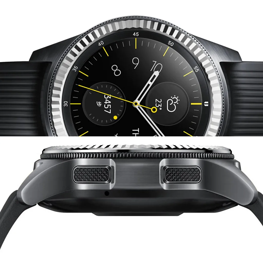 Новая мода Smart Cover для samsung Galaxy Watch 42 мм, драгоценный камень кольцо клеющаяся крышка с защитой от царапин из металла# y4