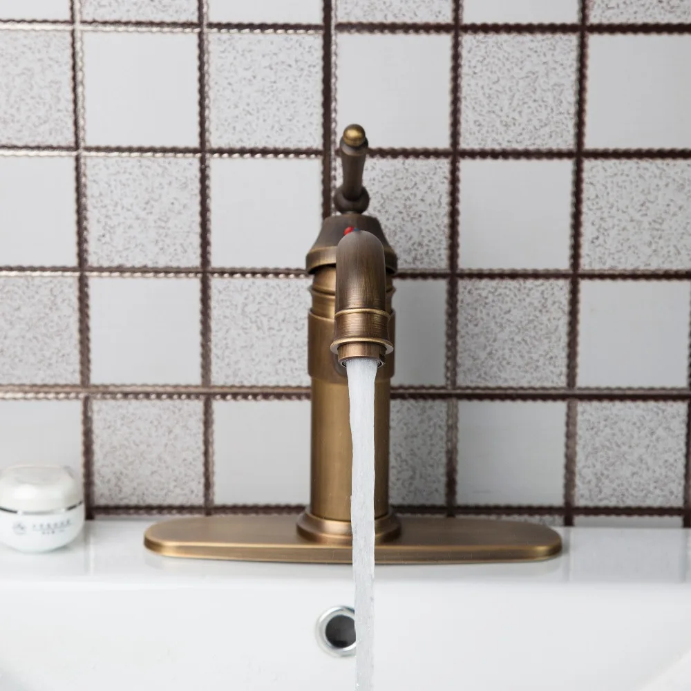 Роскошный античный латунный смеситель KEMAIDI для раковины в ванной комнате