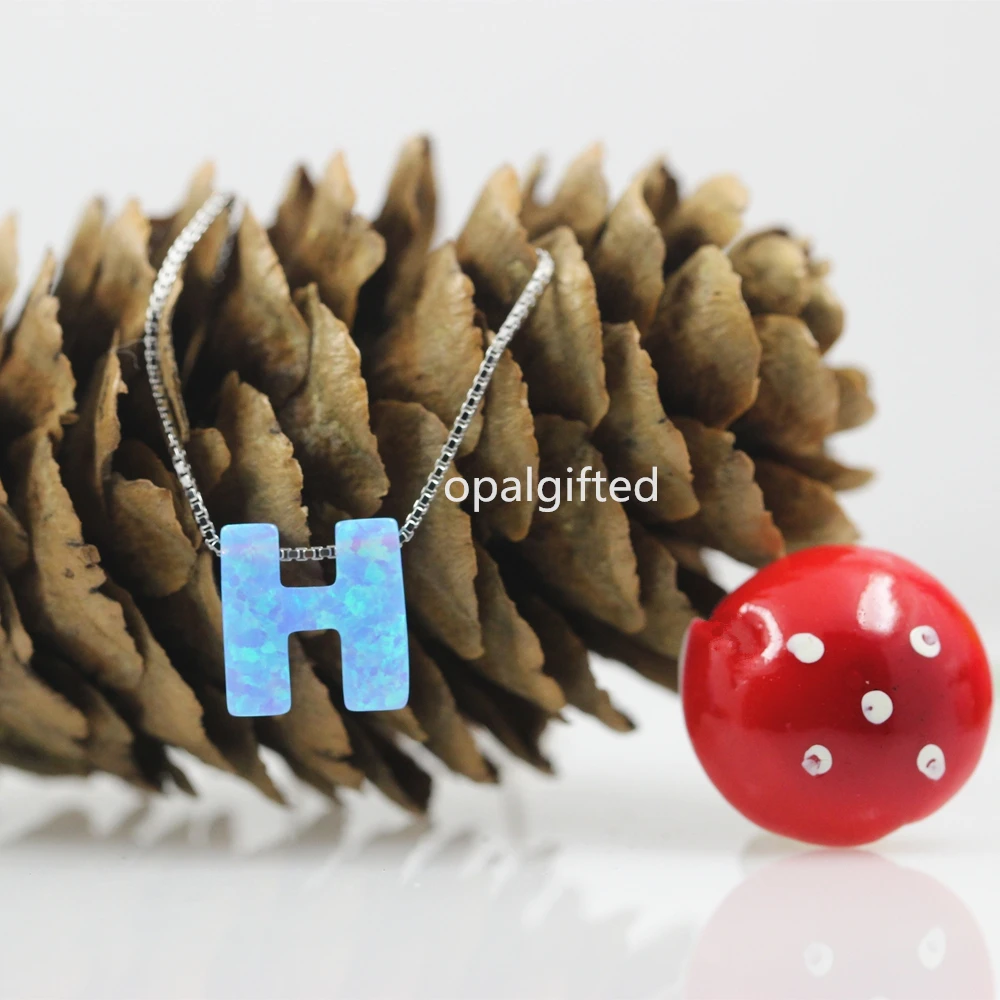 Горячая продажа (1 шт./лот) ожерелье с буквенным принтом опал буква G/H светло