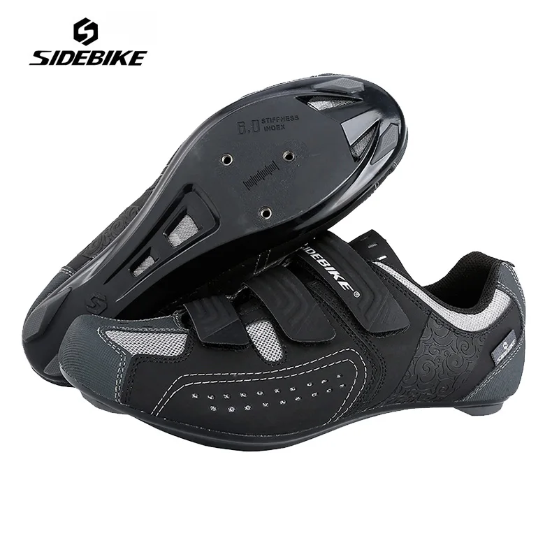 Black Sidebike/Мужская и женская обувь для шоссейного велосипеда; Ультралегкая обувь для велоспорта с самоблокирующимся верхом; спортивная обувь для шоссейного велосипеда; Sapatos ciclismo - Цвет: Black