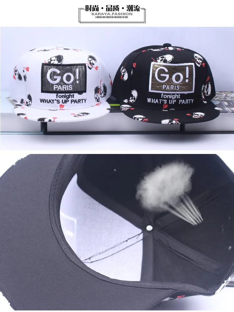 Головные уборы для женщин и мужчин gorras plana хип-хоп бейсболка «Кости» snapback кепки Модные Рок скейтборд GO пары Шляпа casquette Роскошные bboy