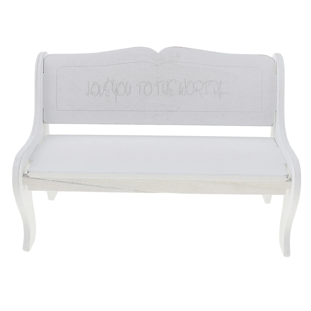 1/6 Fairy Garden Dollhouse Outdoor/Garden/Patio Double Chair for Blythe Doll Accessories White