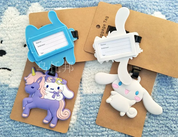 Cinnamoroll Собака аниме аксессуары для путешествий багажная бирка на чемодан ID адрес портативный держатель тегов багажная этикетка Новинка