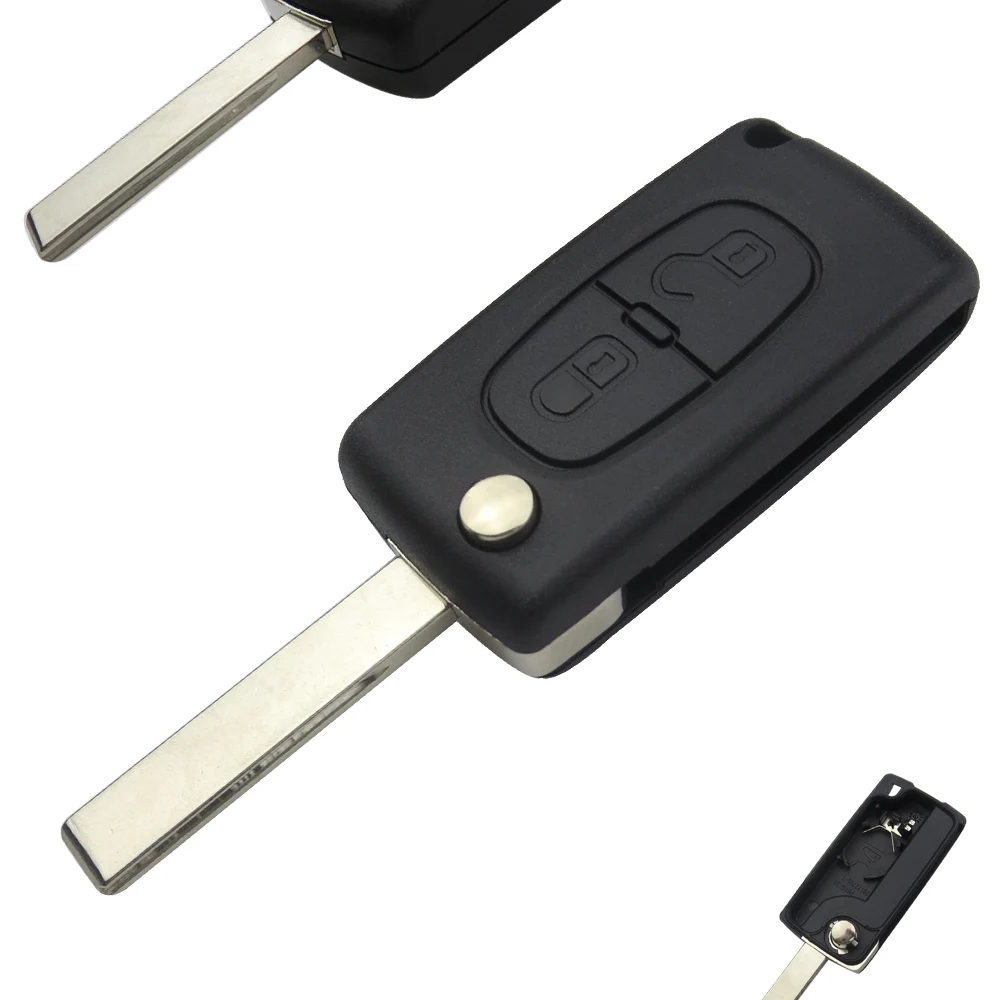 Чехол книжка для автомобильного ключа с 2 кнопками OkeyTech Peugeot 107 207 307 307S 308 407 607 Citroen C2