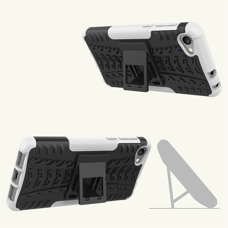 Shockproof Armor Holder Case For Alcatel A3 U5 A5 LED Soft TPU + Hard PC Stand Back Cover Pop 4 Plus 4S Shell |