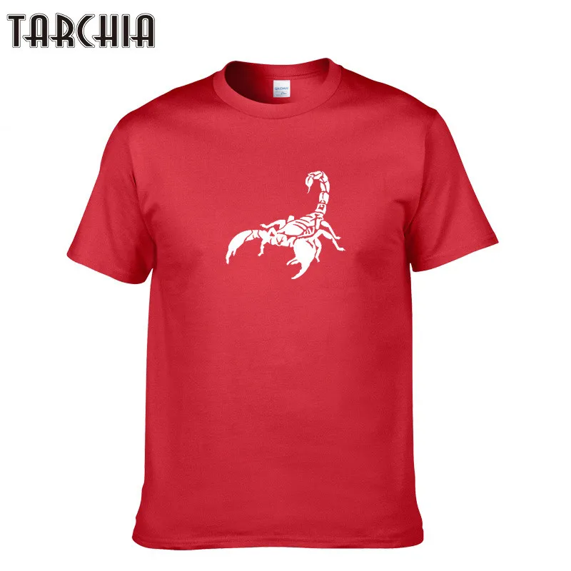 

TARCHIA Summer Scorpion Fashion Mens T Shirt Creative Design Printing Cotton Short Sleeve Tops Tees T-Shirt Clothing Homme