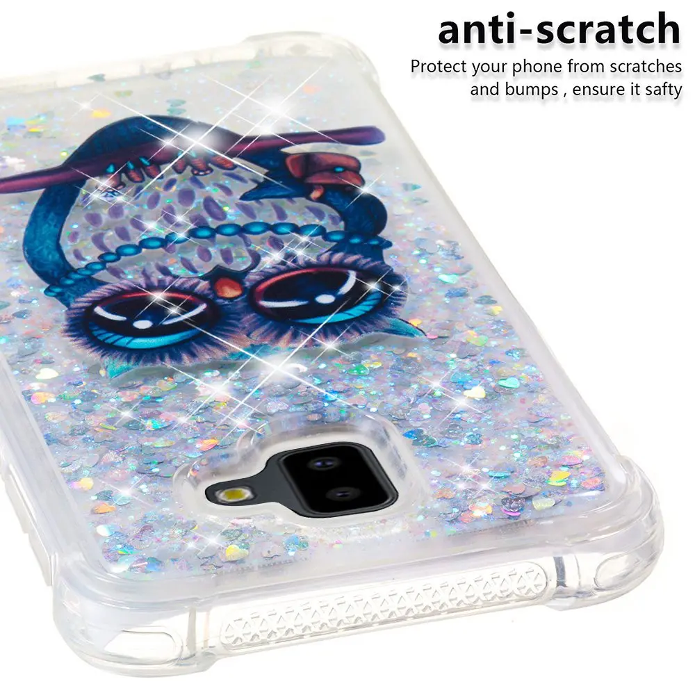Owl Dynmic Quicksand Case for Samsung Galaxy J6 Plus Silicon Cover Cute TPU Soft J610F J610 |