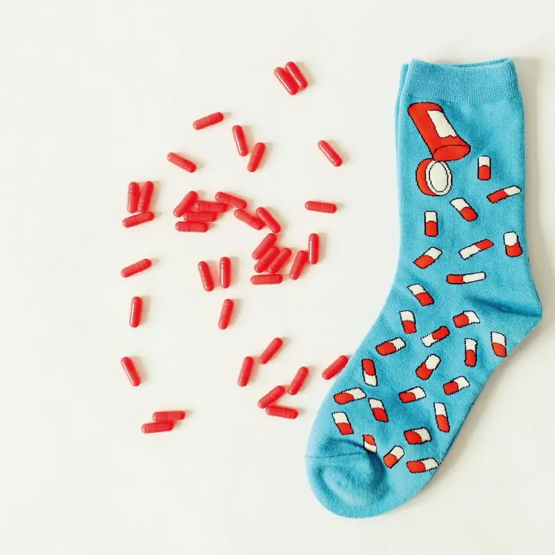 Носки мужские/женские хлопковые с мультяшным принтом для уличного танца