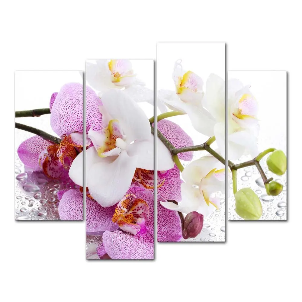 

4 Pieces Butterfly orchid Wall Art Pictures for living room canvas print painting Wall Pictures For bedroom Kitchen Dinning Room