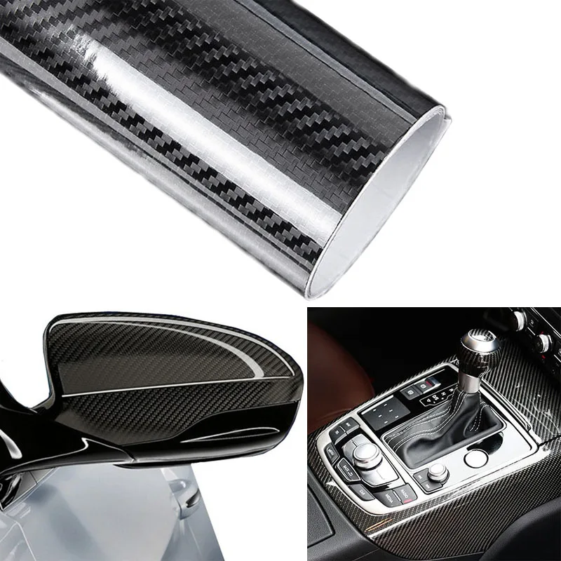 5D Автомобильная виниловая наклейка из углеродного волокна высокоглянцевая варп