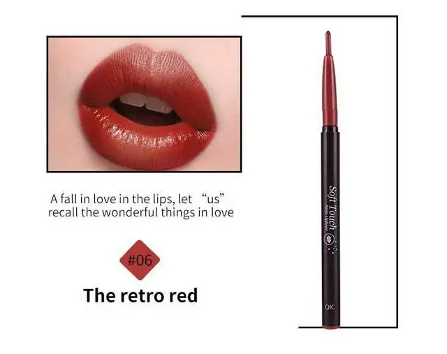 QIC Pro Lipliner автоматический роторный долговечный натуральный макияж водостойкий блеск для губ подводка Ручка сексуальный красный карандаш для губ помада инструменты для макияжа - Цвет: 6