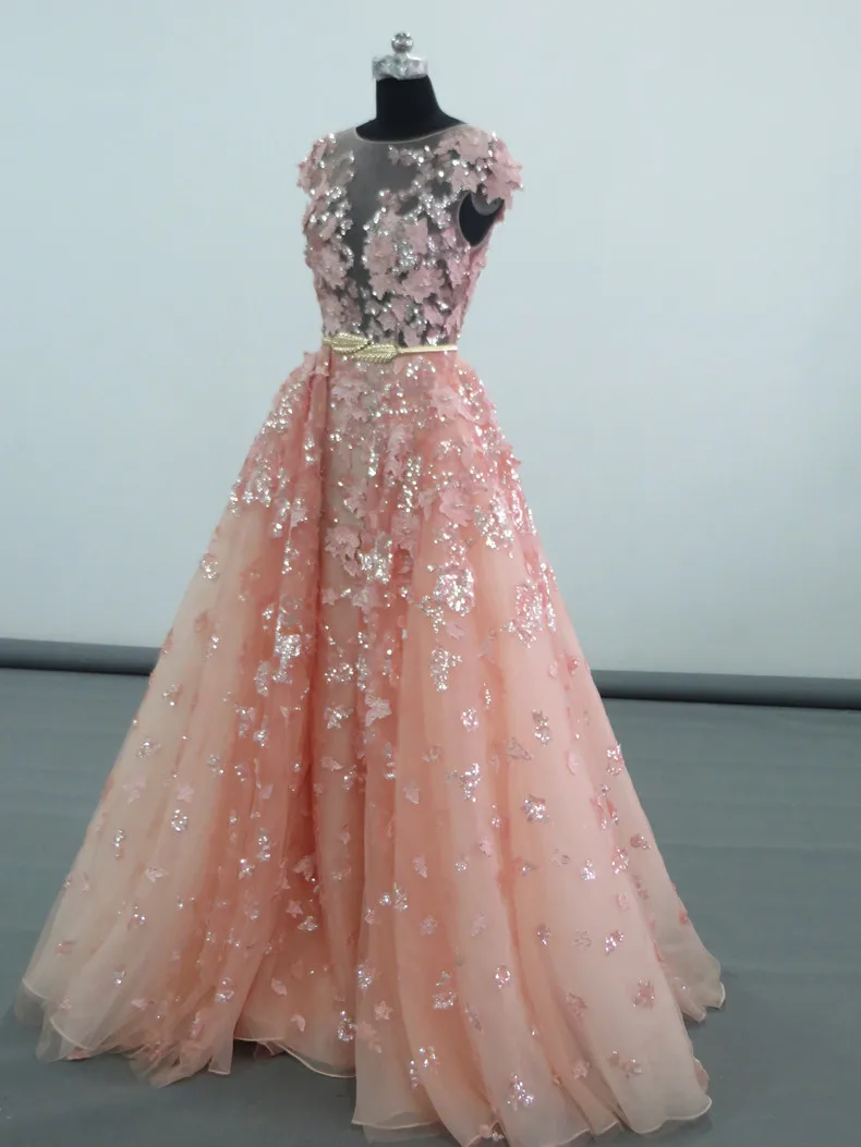 Женское платье с блестками Elie saab розовое кружевное листьями вечернее платье|robe de