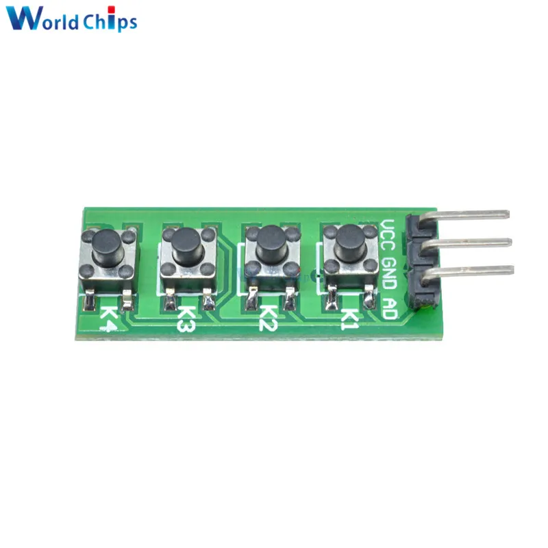 Модуль клавиатуры diymore KC11B04 3 В 5 4 клавишные аналоговые кнопки AD модуль ADC Port для