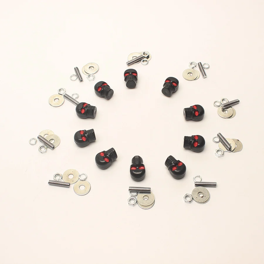 10 PC Black 10 шт. универсальные автомобильные мотоциклы пластина с изображением черепа винт M6 ремонт номерного знака заглушки болтов крепежные гайки болты хромированный винт для автомобиля - Название цвета: 10 PC Black