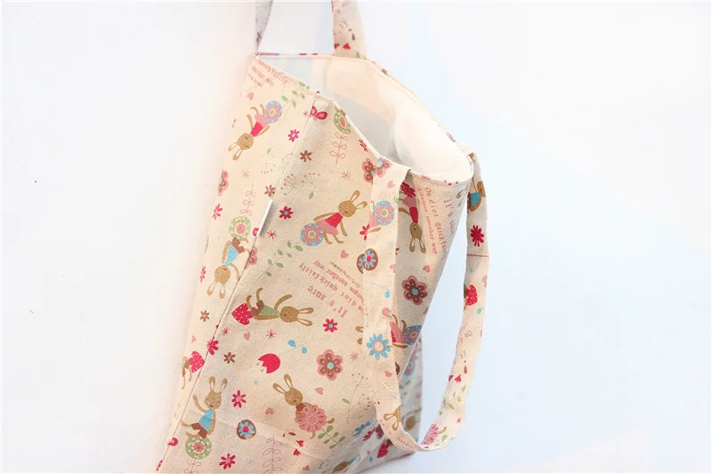 YILE Cotton Linen Shopping Tote Shoulder Carrying Bag Eco Reusable Printed Bunny rabbit Flower Easter Gift NEW L024 | Багаж и сумки