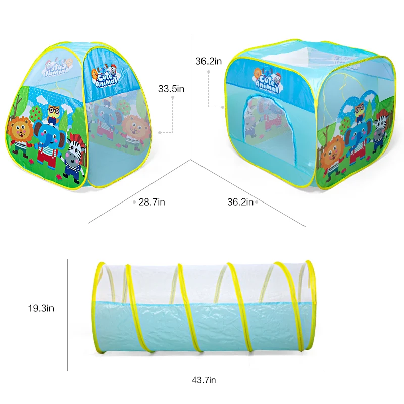 

3PCS/Set Children Play Tent Baby Foldable Crawling Tunnel Tent Folding Play House Room Indoor Outdoor Kids Activity House Teepee
