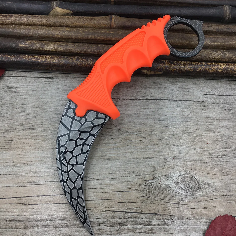 CS GO коготь счетчика удара Karambit нож шеи нож с оболочкой зуб тигра настоящая игра нож Радуга Кемпинг Фиксированное Лезвие Нож
